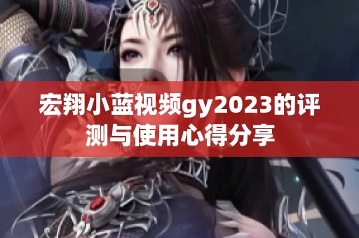 宏翔小蓝视频gy2023的评测与使用心得分享