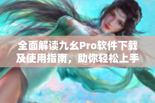 全面解读九幺Pro软件下载及使用指南，助你轻松上手