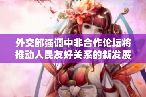 外交部强调中非合作论坛将推动人民友好关系的新发展