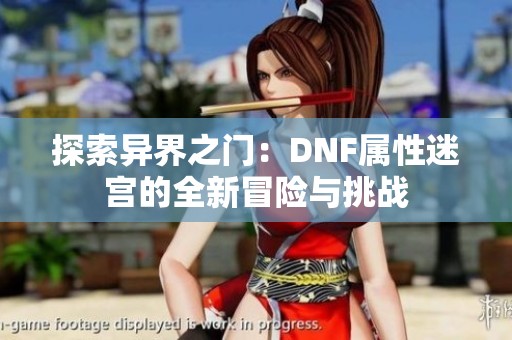 探索异界之门：DNF属性迷宫的全新冒险与挑战