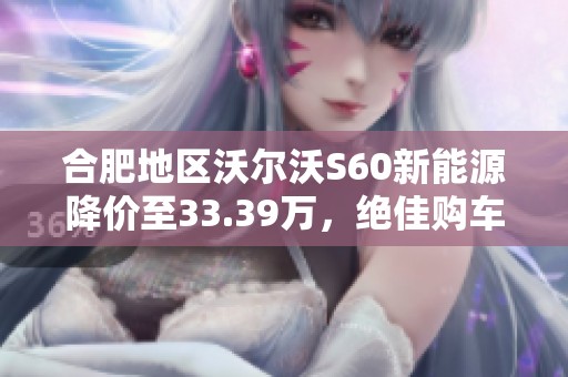 合肥地区沃尔沃S60新能源降价至33.39万，绝佳购车机会来了！