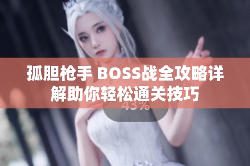 孤胆枪手 BOSS战全攻略详解助你轻松通关技巧