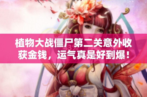 植物大战僵尸第二关意外收获金钱，运气真是好到爆！